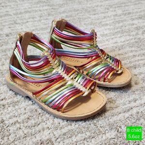 Seychelles toddler girls metallic rainbow gladiator sandals size 8